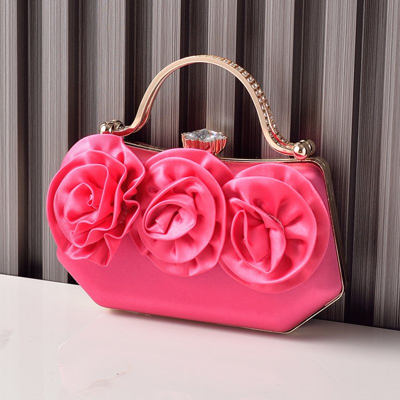 Silk Rosette Evening Clutch Bag - Image 8