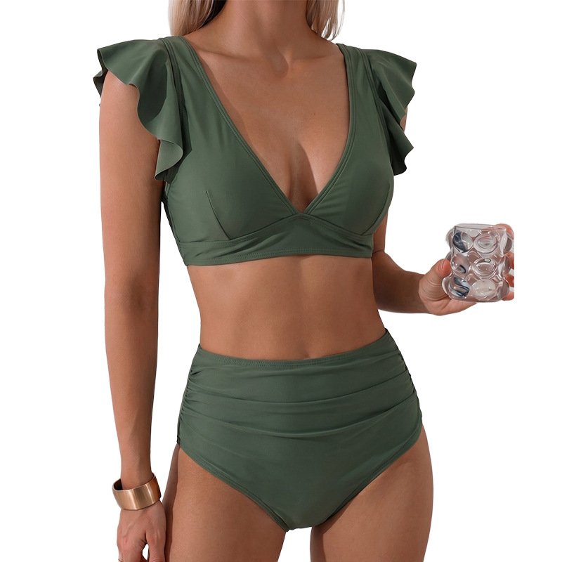 The Monaco Muse 2 Piece High Waisted Ruffled Bikini - Image 2