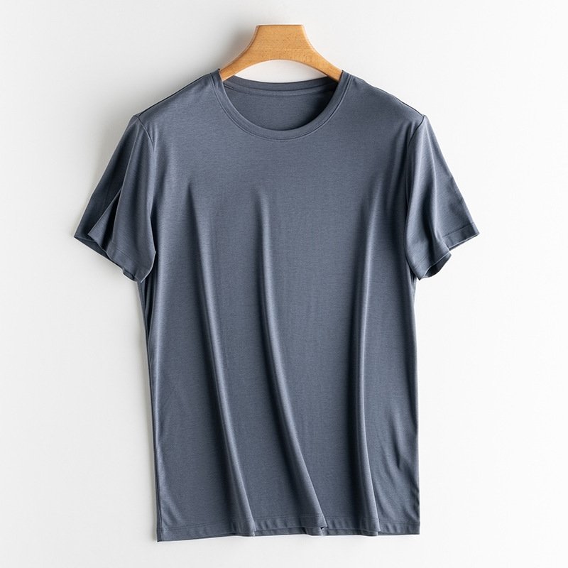 Short Sleeves Silk & Mercerized Cotton Blend Men T-shirt - Image 5