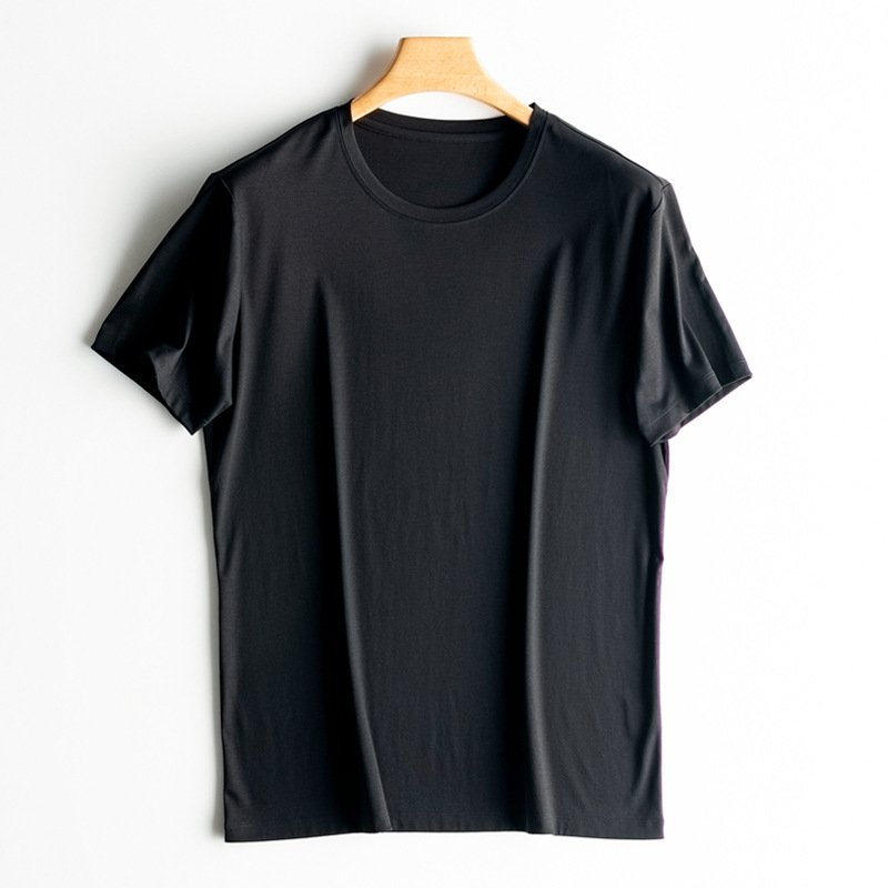 Short Sleeves Silk & Mercerized Cotton Blend Men T-shirt - Image 4