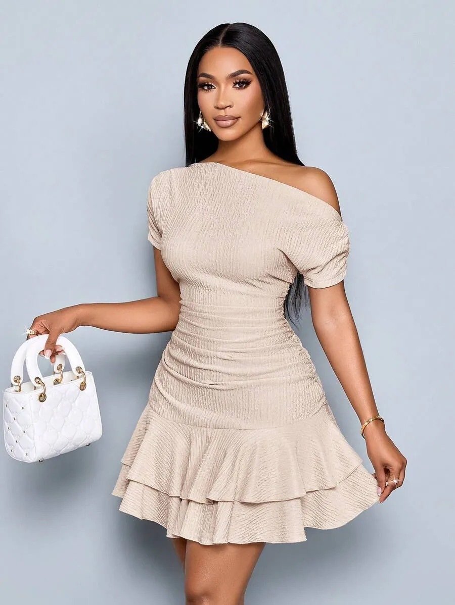 The Isabella Royale Off-Shoulder Short Sleeve Ruffle Mini Dress - Image 12