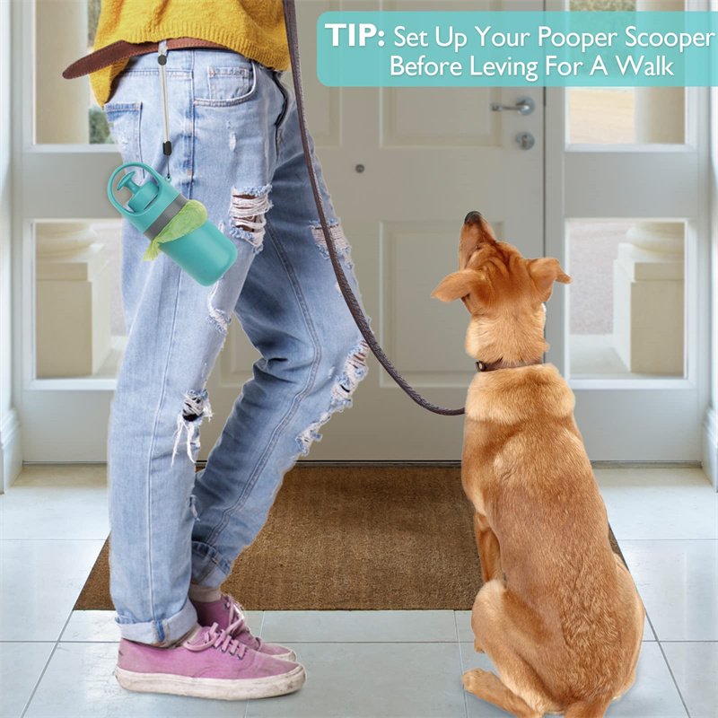 CleanPoo Portable Dog Pooper Scooper with Built In Waste Bag Dispenser | One Hand Pet Waste Pickup Tool - Image 2