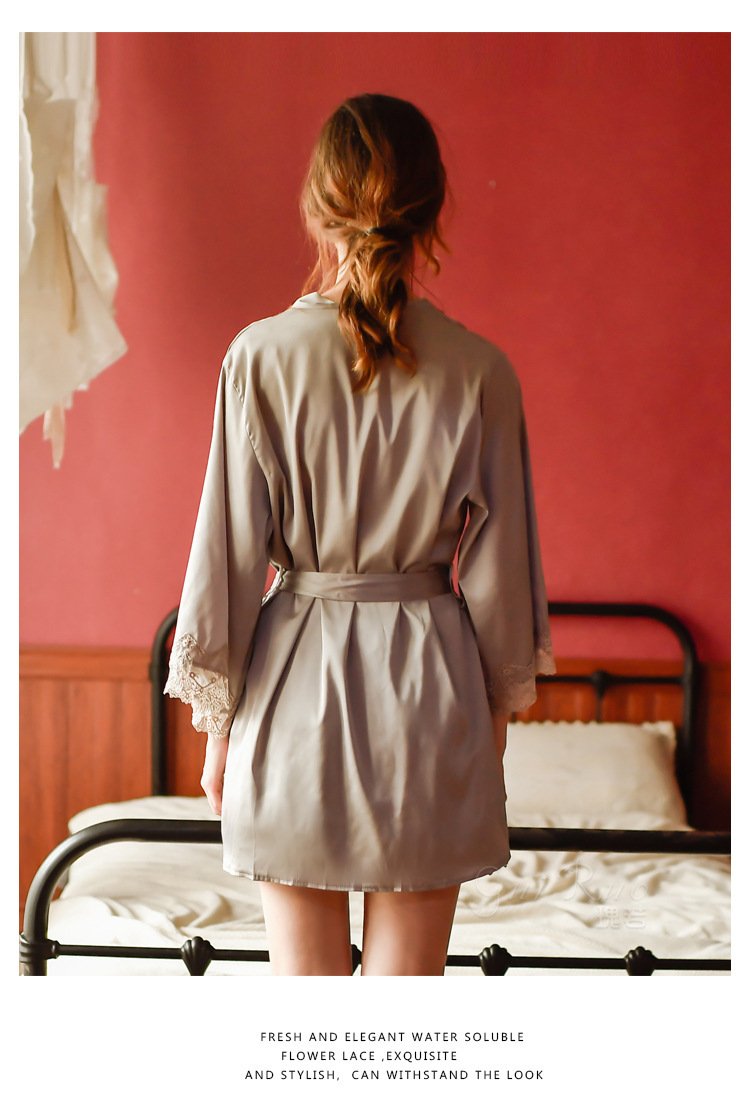 Satin Lace Nightdress and Robe - Image 5