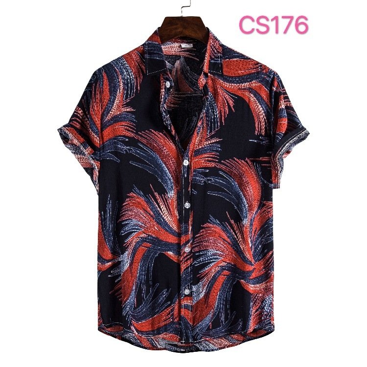 Style Silk-Like Cotton Short-sleeved Button Down Men Shirt - Image 2