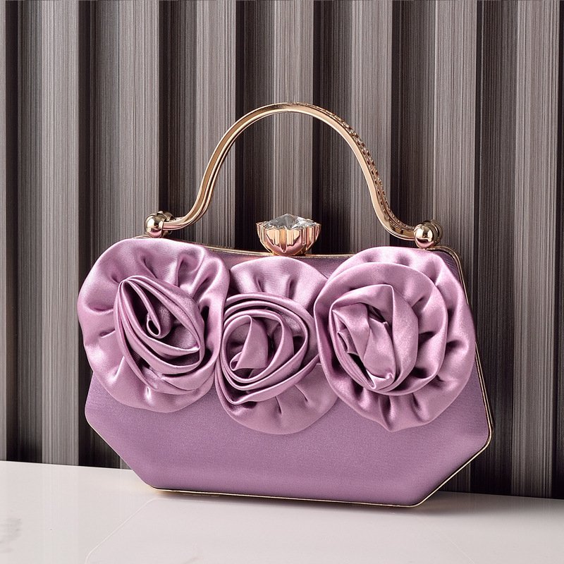 Silk Rosette Evening Clutch Bag - Image 7