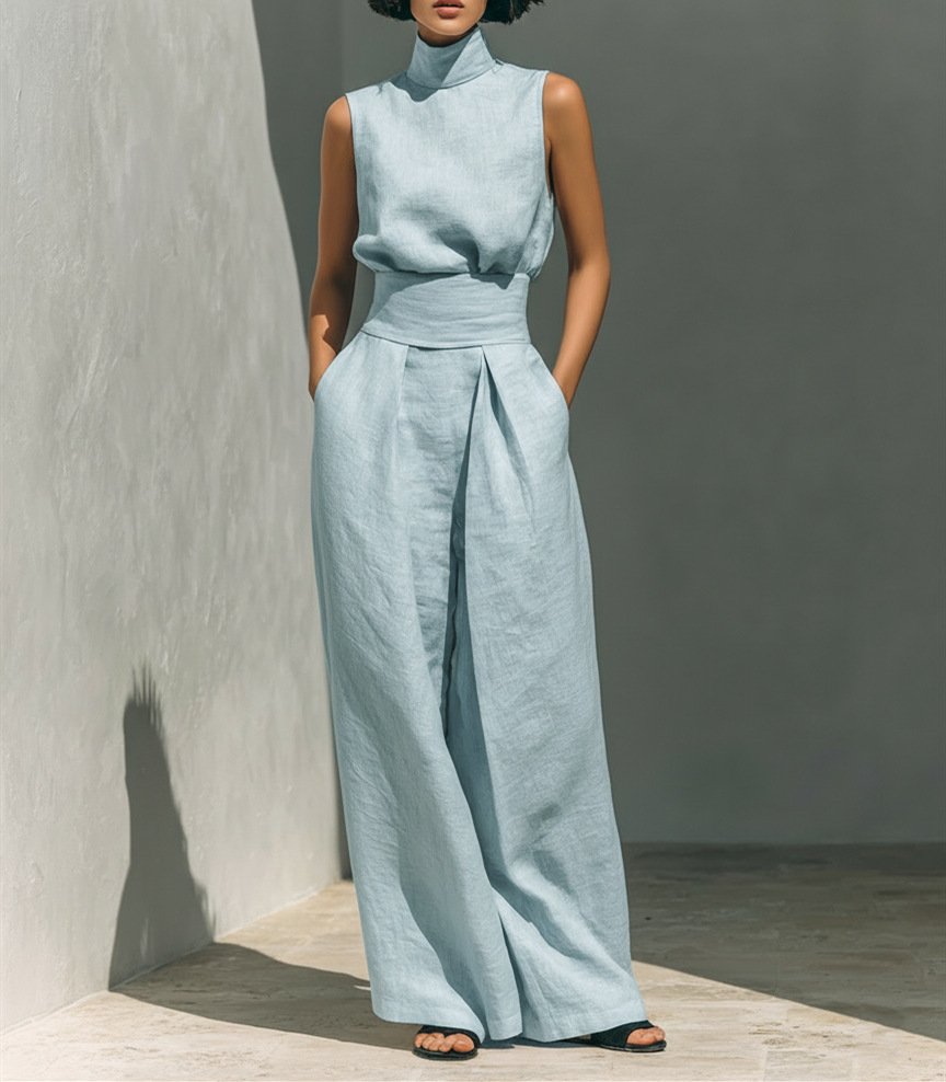 Boho Chic Cotton and Linen Sleeveless Women Jumpsuit - Image 11