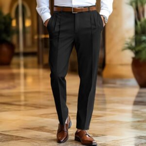 Slim Fit Solid Color Men Suit Pants
