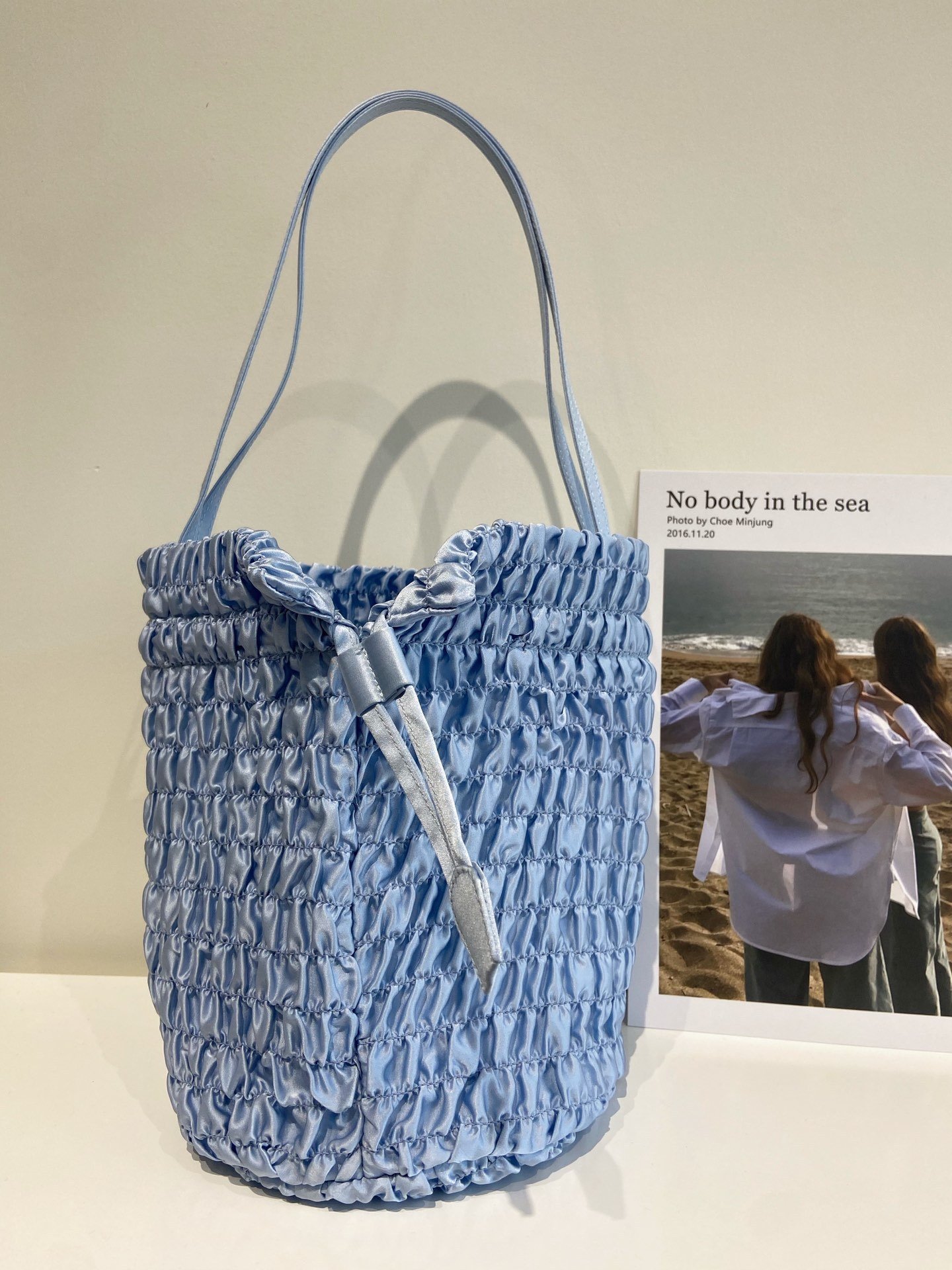 Premium Ruched Silk Satin Tote Bag - Pleated Drawstring Shoulder Bag - Image 5