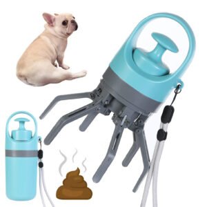 CleanPoo Portable Dog Pooper Scooper with Built In Waste Bag Dispenser | One Hand Pet Waste Pickup Tool