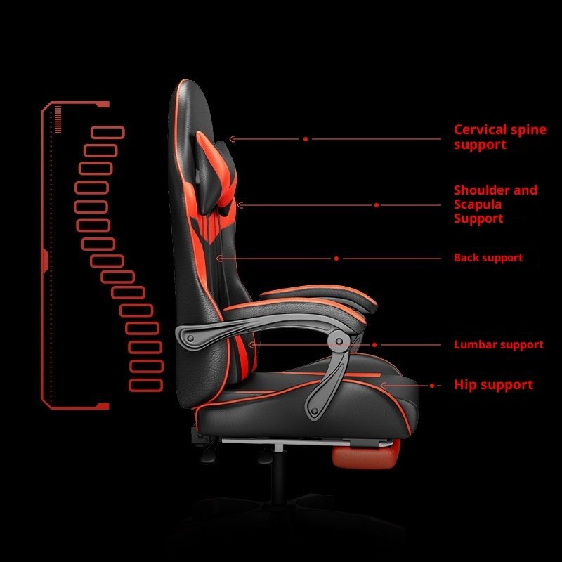 TitanX Reclining Massage Gaming Chair with Footrest & Lumbar Support | Ergonomic E Sports Computer Chair - Image 7