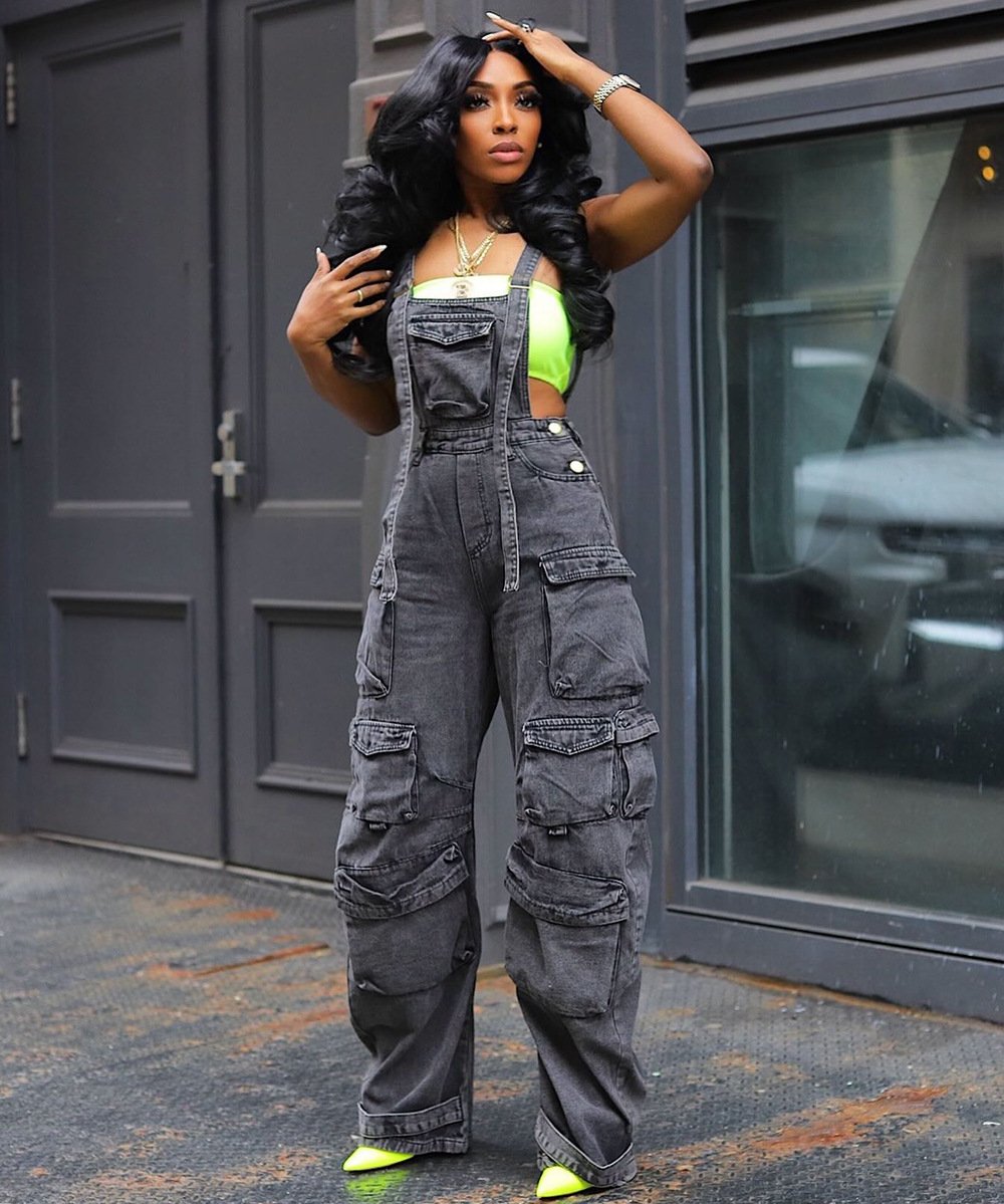 The Signature 90s Denim Collection Multi-Pocket Overall Pants - Image 7