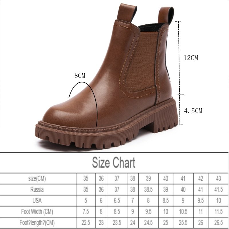Genuine Leather Lug Sole Platform Chelsea Boots - Image 4