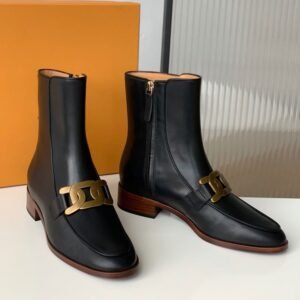 Genuine Leather Metal-Chain Chelsea Women Boots