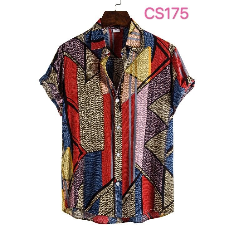 Style Silk-Like Cotton Short-sleeved Button Down Men Shirt - Image 3