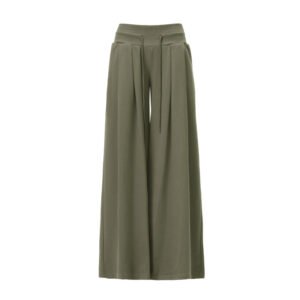 Wide-Leg Floor Length Women Cotton Trouser Pants