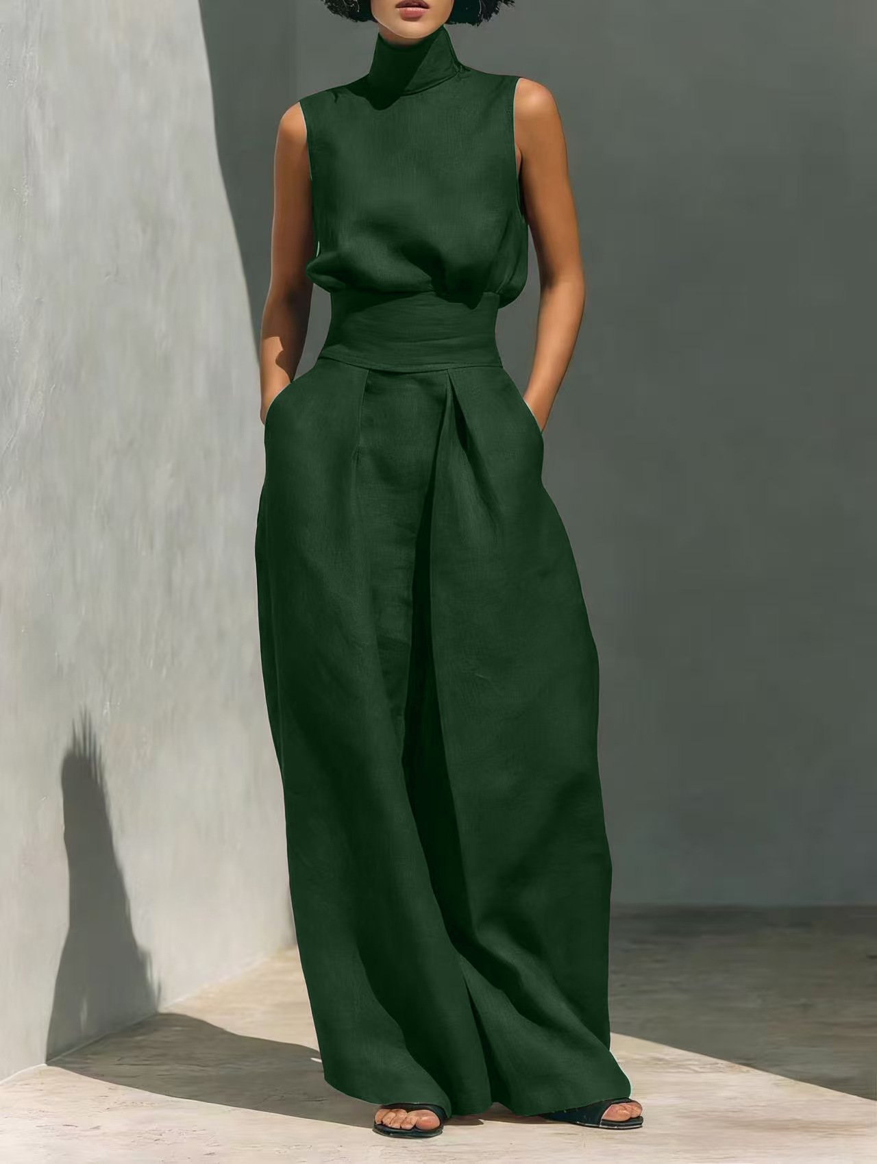 Boho Chic Cotton and Linen Sleeveless Women Jumpsuit - Image 14