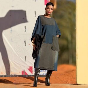 The Soho Luxe Patchwork Denim Dress