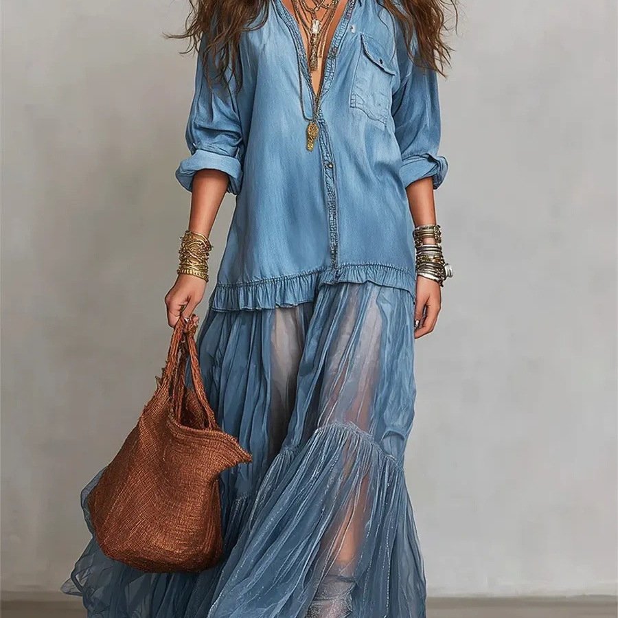 Sapphire Breeze Luxe Maxi Dress - Image 3