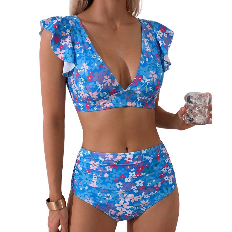 The Monaco Muse 2 Piece High Waisted Ruffled Bikini - Image 4