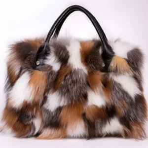 Premium Multi-Color Fox Fur Genuine Leather Women Shoulder Bag