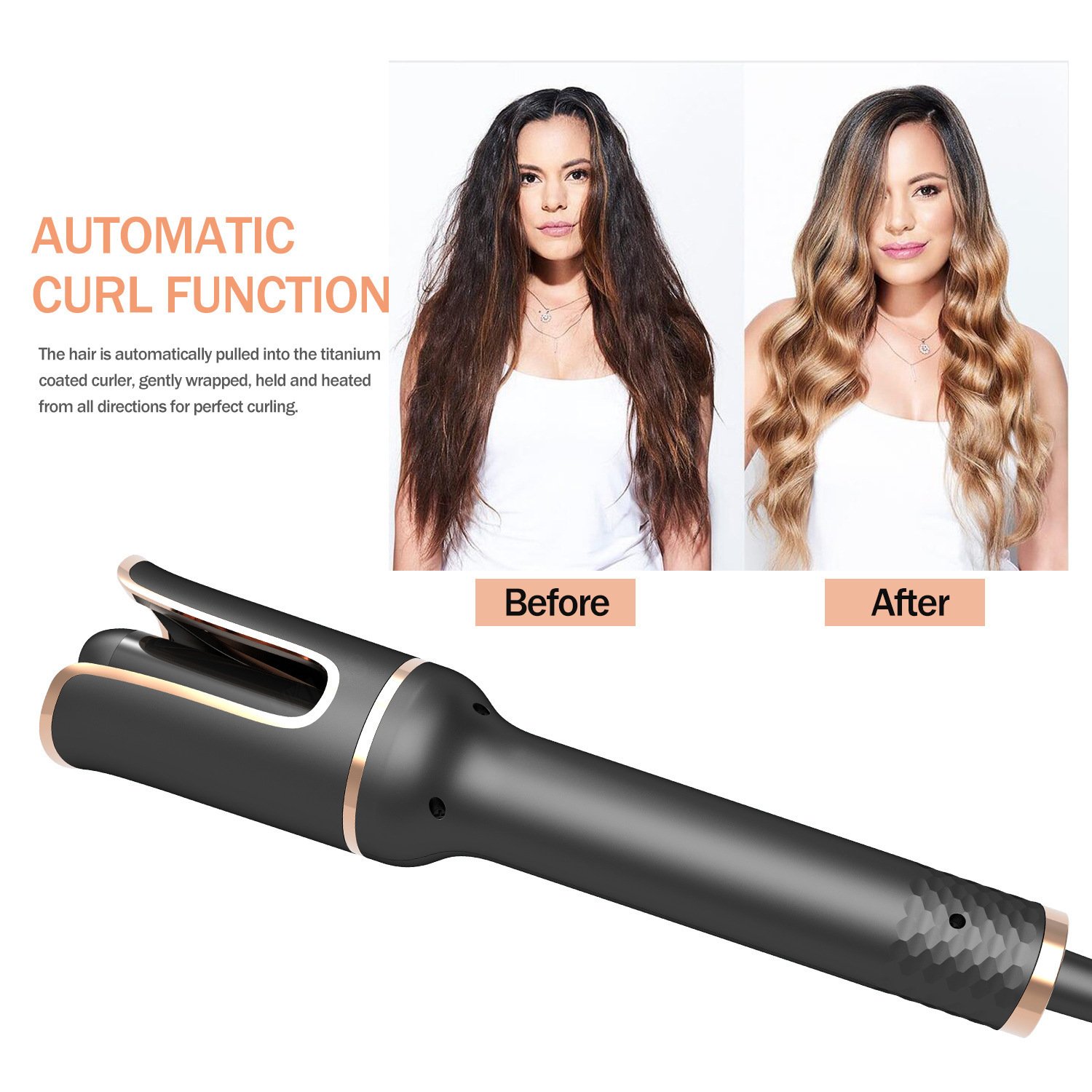 Mane Luxe Automatic Spiral Barrel Curling Iron - Image 4