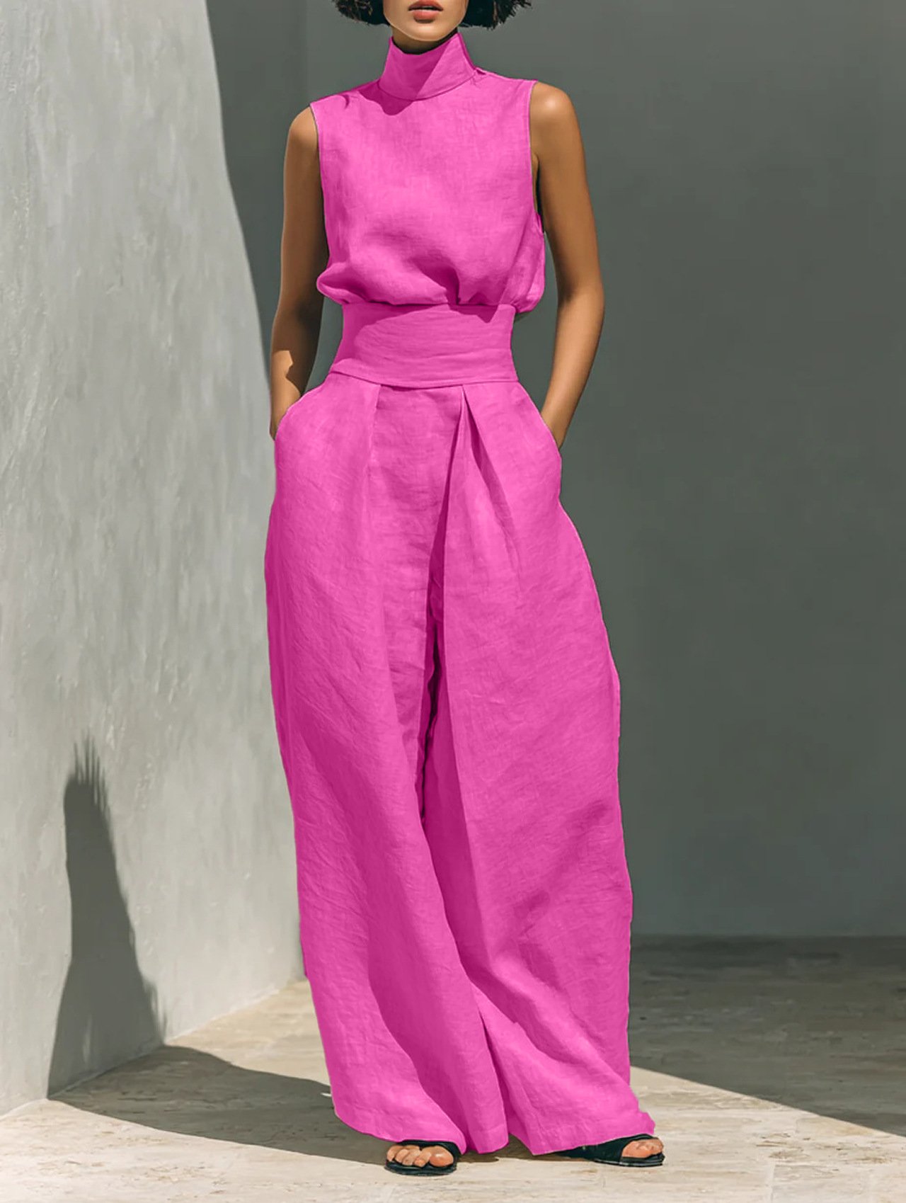 Boho Chic Cotton and Linen Sleeveless Women Jumpsuit - Image 16