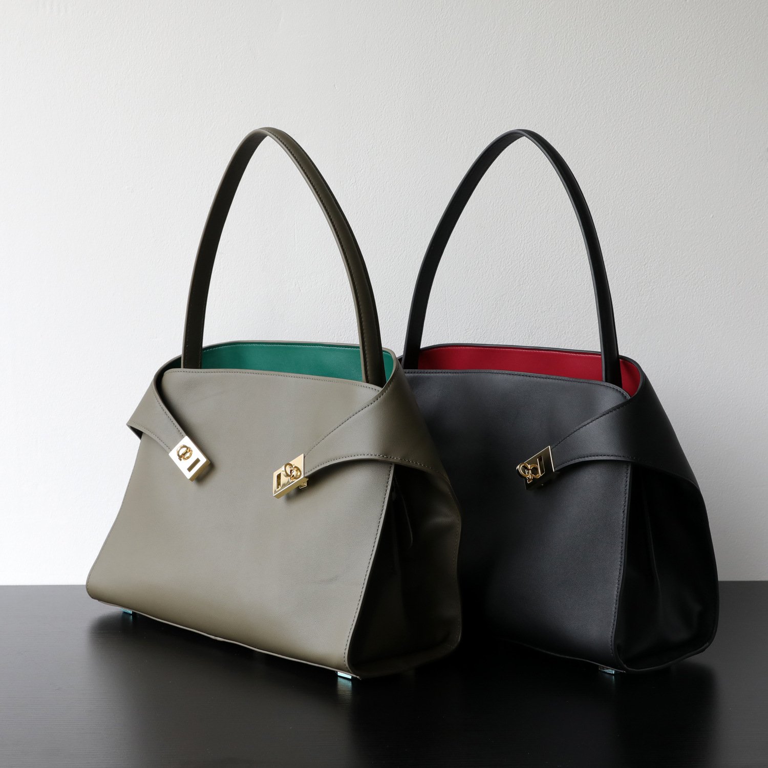 Women’s Premium Top-Grain Leather Tote Bag – Luxury HUG Style Large Capacity Shoulder Handbag with Lock Clasp - Image 3