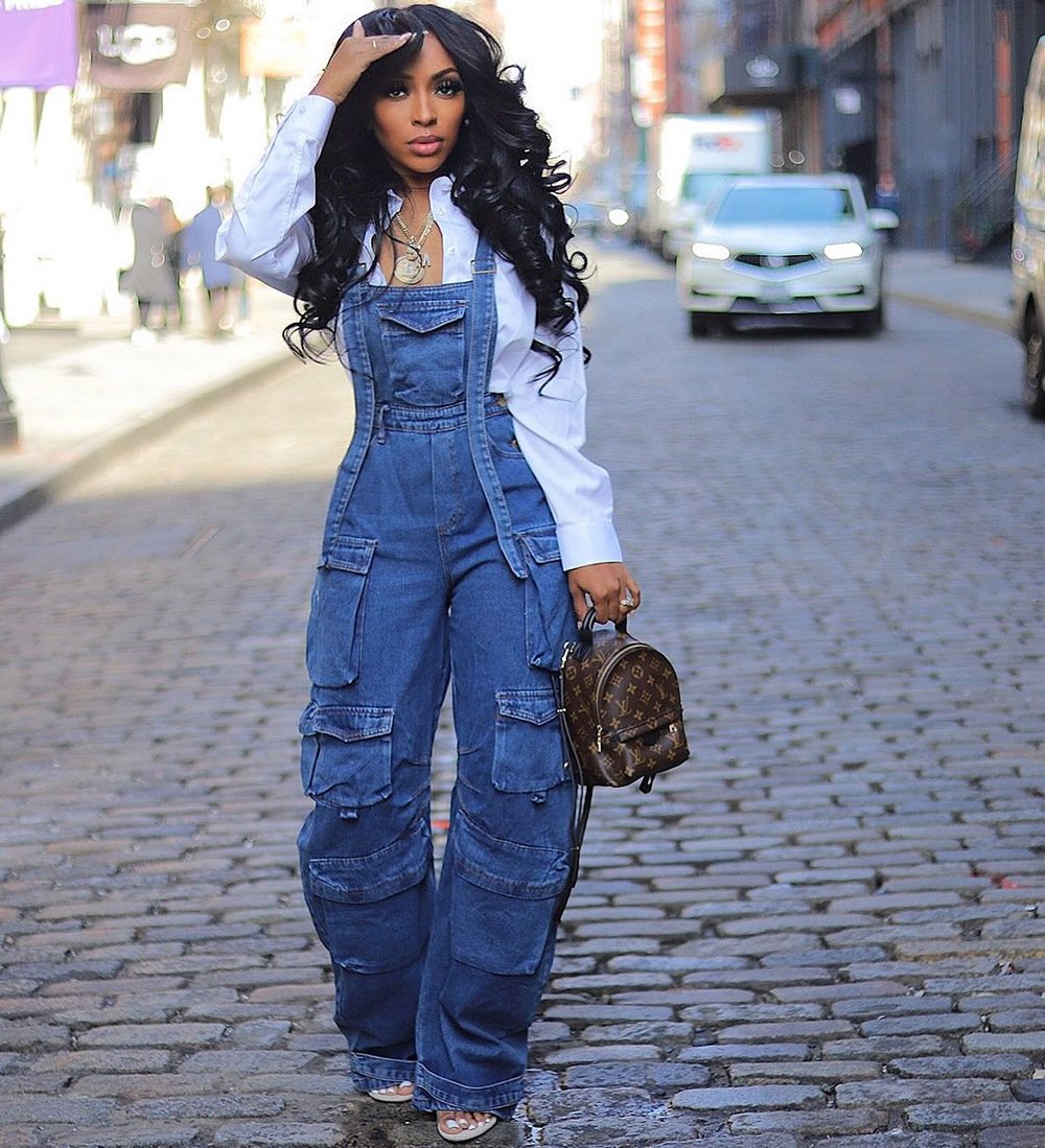 The Signature 90s Denim Collection Multi-Pocket Overall Pants - Image 6