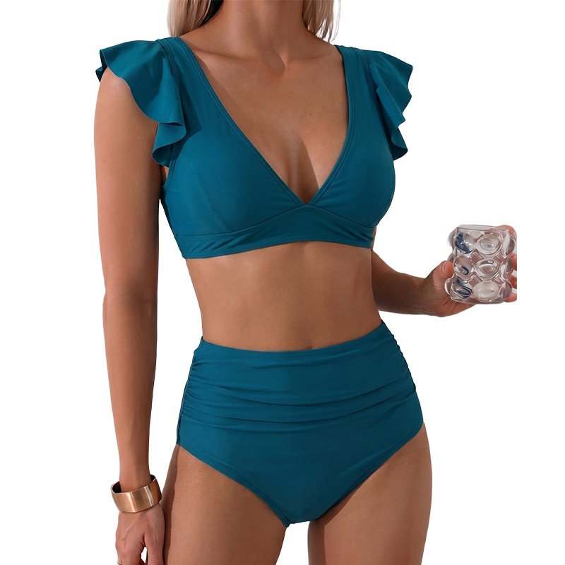 The Monaco Muse 2 Piece High Waisted Ruffled Bikini - Image 5