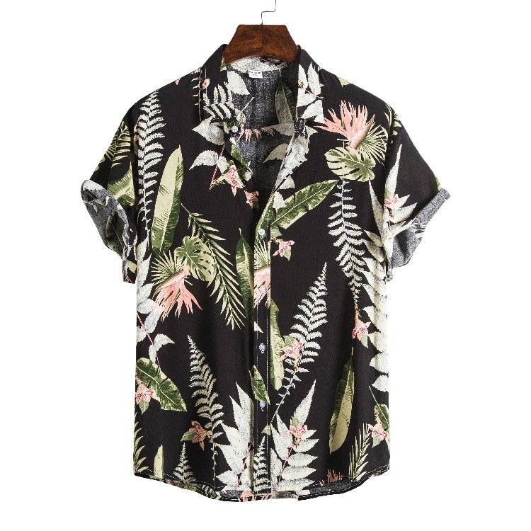 Style Silk-Like Cotton Short-sleeved Button Down Men Shirt - Image 6