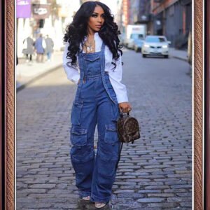 The Signature 90s Denim Collection Multi-Pocket Overall Pants
