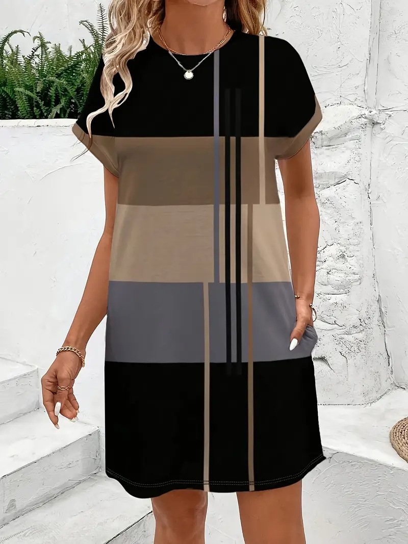 Milk Silk Raglan Short Sleeves Pullover Crew-Neck Dress - Image 7