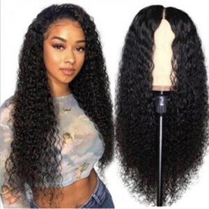 Wet Wavey Long Hair Middle-Part Wig