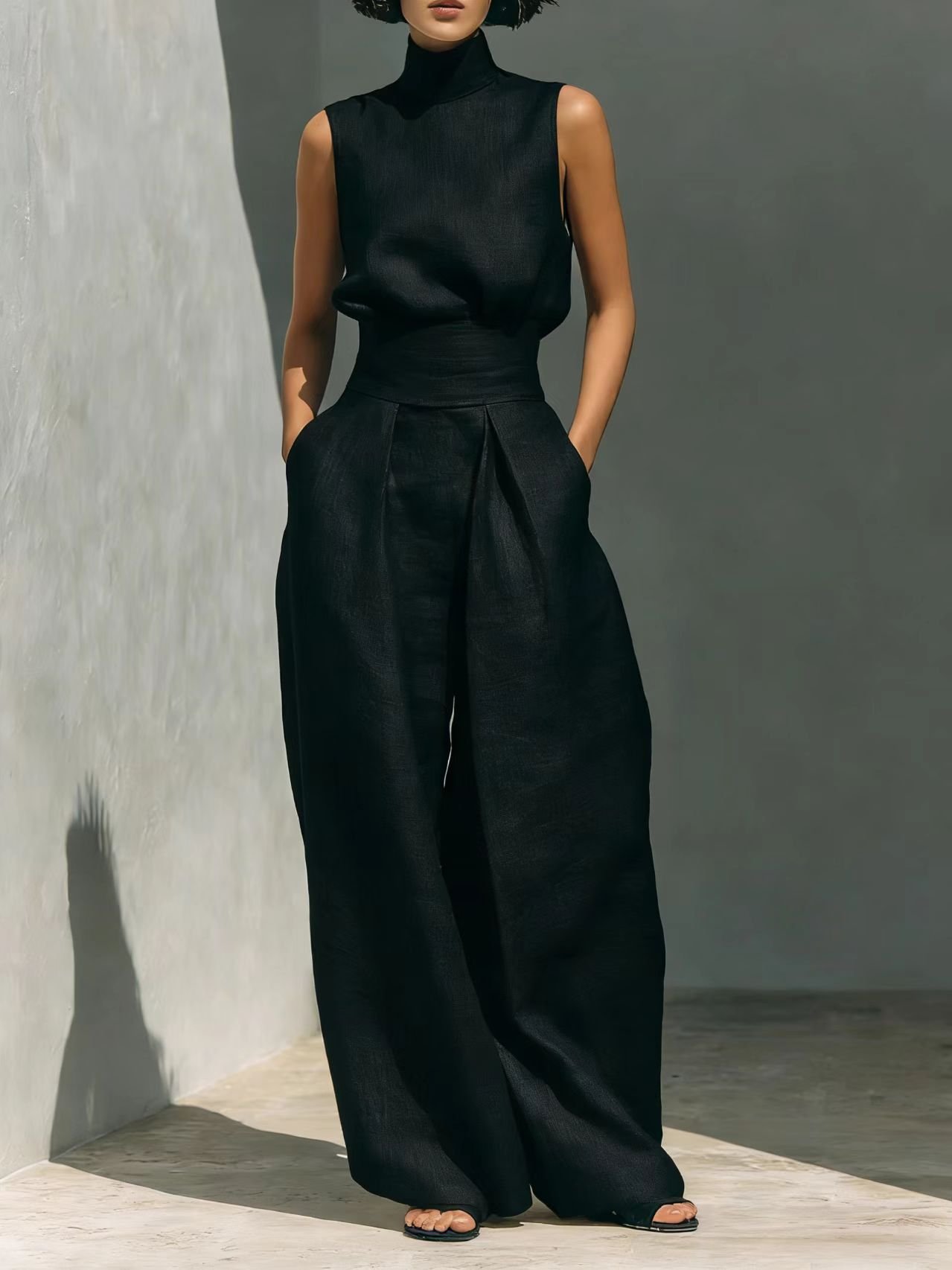 Boho Chic Cotton and Linen Sleeveless Women Jumpsuit - Image 6