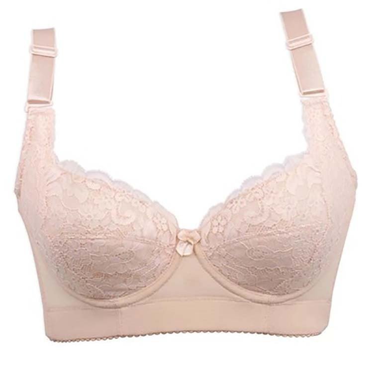 Mulberry Silk & Lace Smoothing Bra – Deep Band Support & Lift