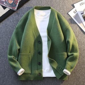 Men's Chenille V Neck Cardigan