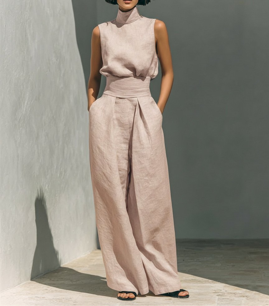 Boho Chic Cotton and Linen Sleeveless Women Jumpsuit - Image 10