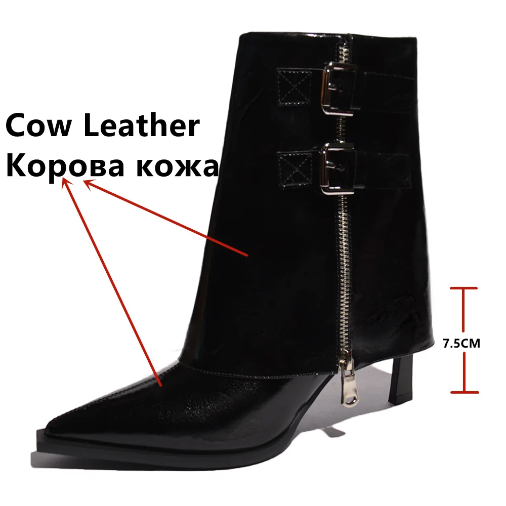 Pointed-Toe Microfiber Leather Short Boots with Sculpted High Heels - Image 2