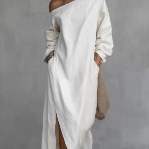 Boho Luxe Asymmetrical Off Shoulder Long Sleeves Dress