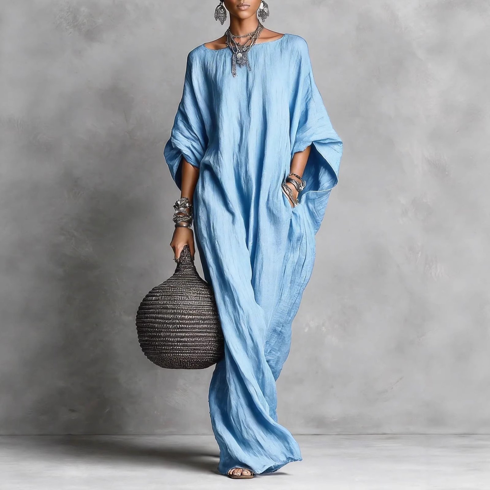 Bohemian Queen Long Sleeve Off-Shoulder Maxi Dress - Image 8