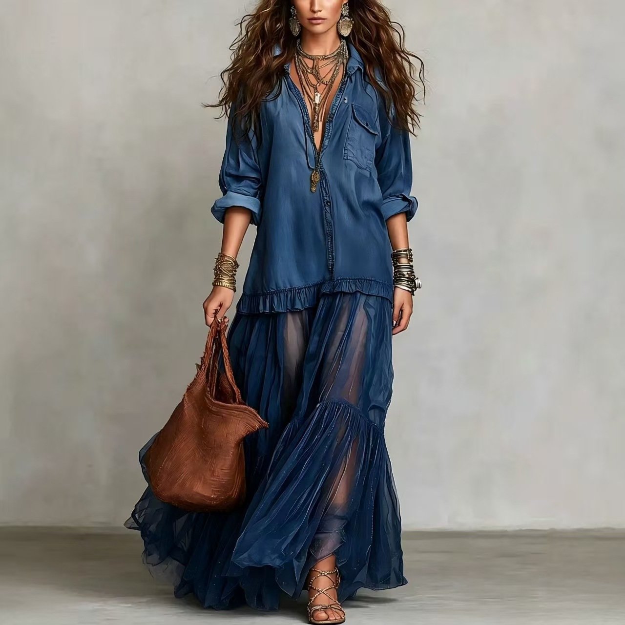 Sapphire Breeze Luxe Maxi Dress - Image 4