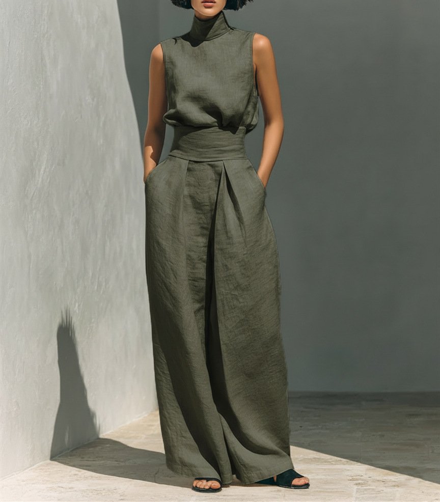 Boho Chic Cotton and Linen Sleeveless Women Jumpsuit - Image 7