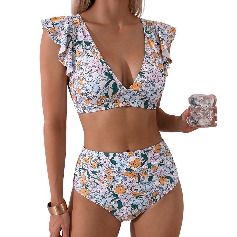 The Monaco Muse 2 Piece High Waisted Ruffled Bikini - Image 3