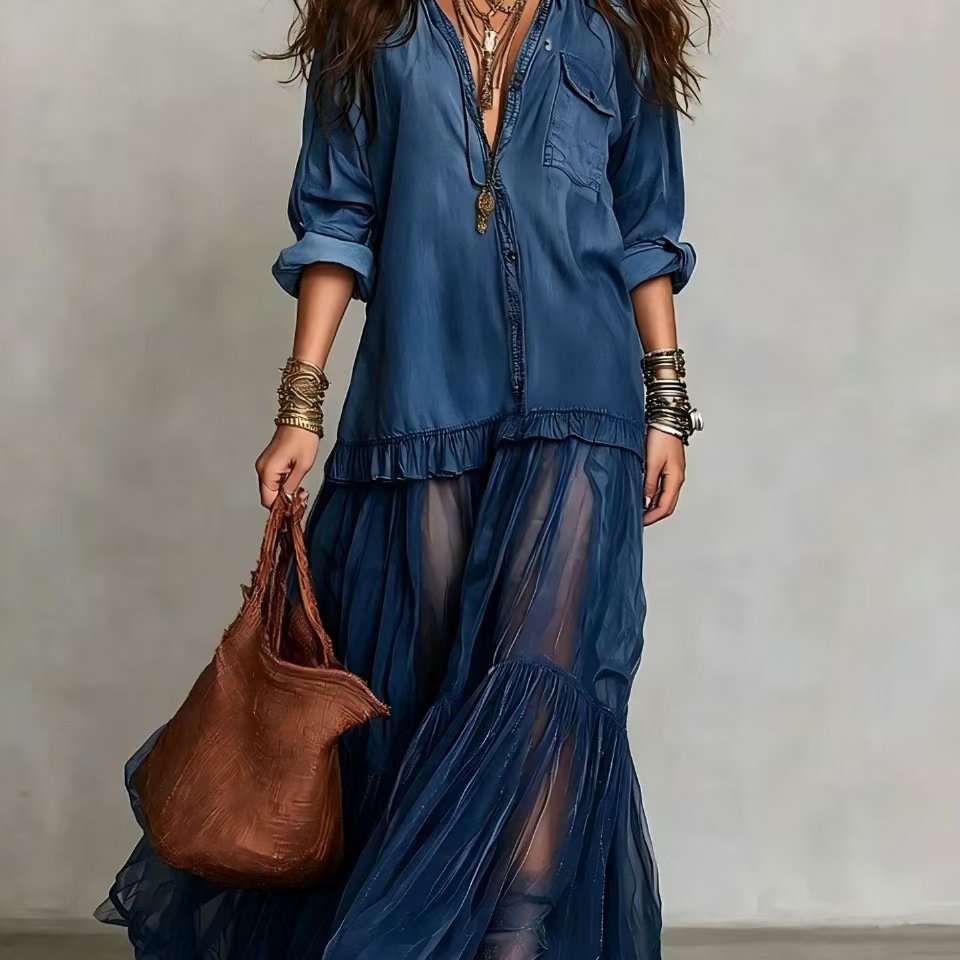 Sapphire Breeze Luxe Maxi Dress - Image 2