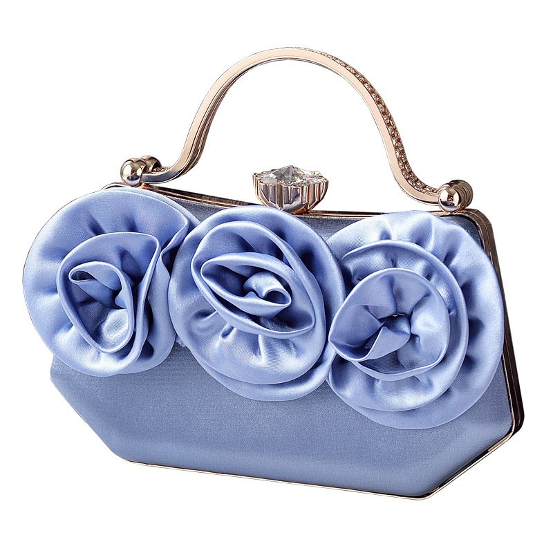 Silk Rosette Evening Clutch Bag - Image 6