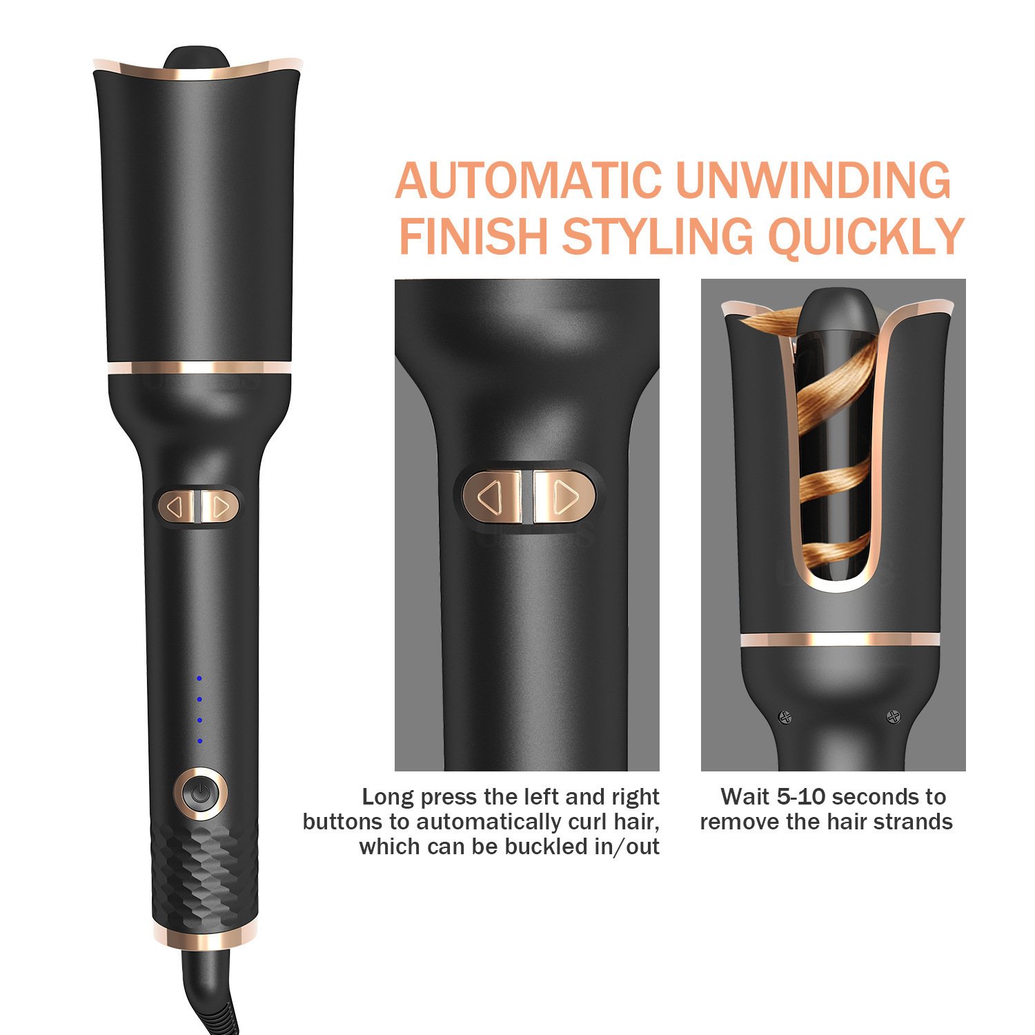Mane Luxe Automatic Spiral Barrel Curling Iron - Image 5