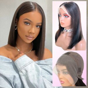 1B Long Shoulder Length Human Hair Lace Front Wig