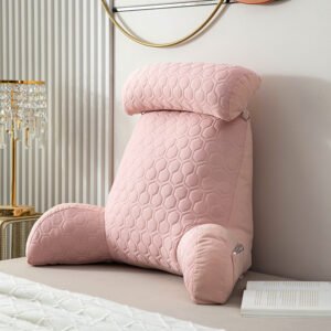 Ice Silk Reading Backrest Pillow with Arm Rest and Charcoal Bamboo Headrest