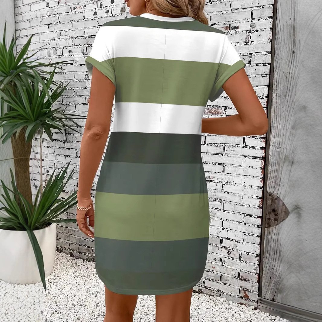 Milk Silk Raglan Short Sleeves Pullover Crew-Neck Dress - Image 5
