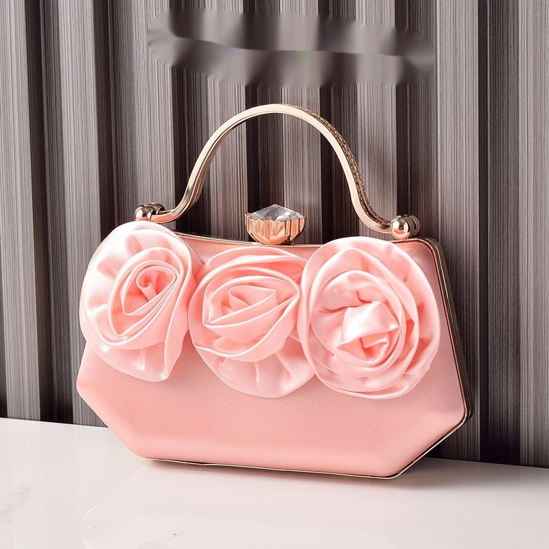 Silk Rosette Evening Clutch Bag - Image 9